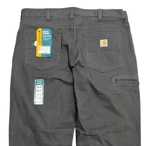 Carhartt Rugged Flex Relaxed Fit Straight Leg Canvas Work Pants Grey 38x32
